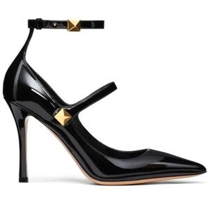 VALENTINO GARAVANI Roman Stud Patent Ankle-Strap Pumps